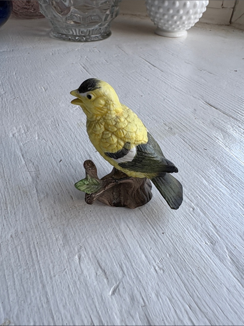 Small Yellow Decorative Bird Figurine - Pets Bird